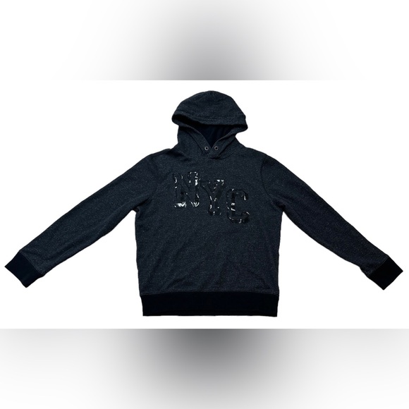 Brooklyn Calling N.Y.C Unisex Grey Black NYC Logo Hoodie Sweatshirt Size L - Picture 3 of 7